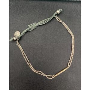 Stella and Dot Silver Tone Pave Wishing Bracelet Adjustable Signed